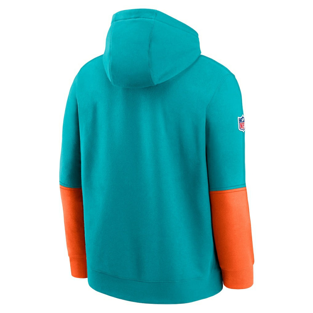 Miami Dolphins 2024 Sideline Club Pullover Hoodie Aqua | Nike for Sale