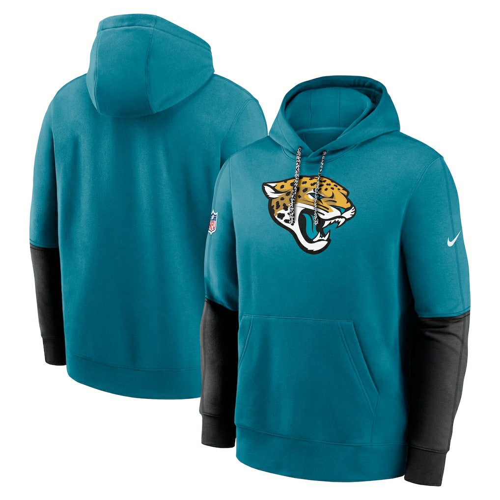 Jacksonville Jaguars 2024 Sideline Club Pullover Hoodie Teal | Nike for Sale