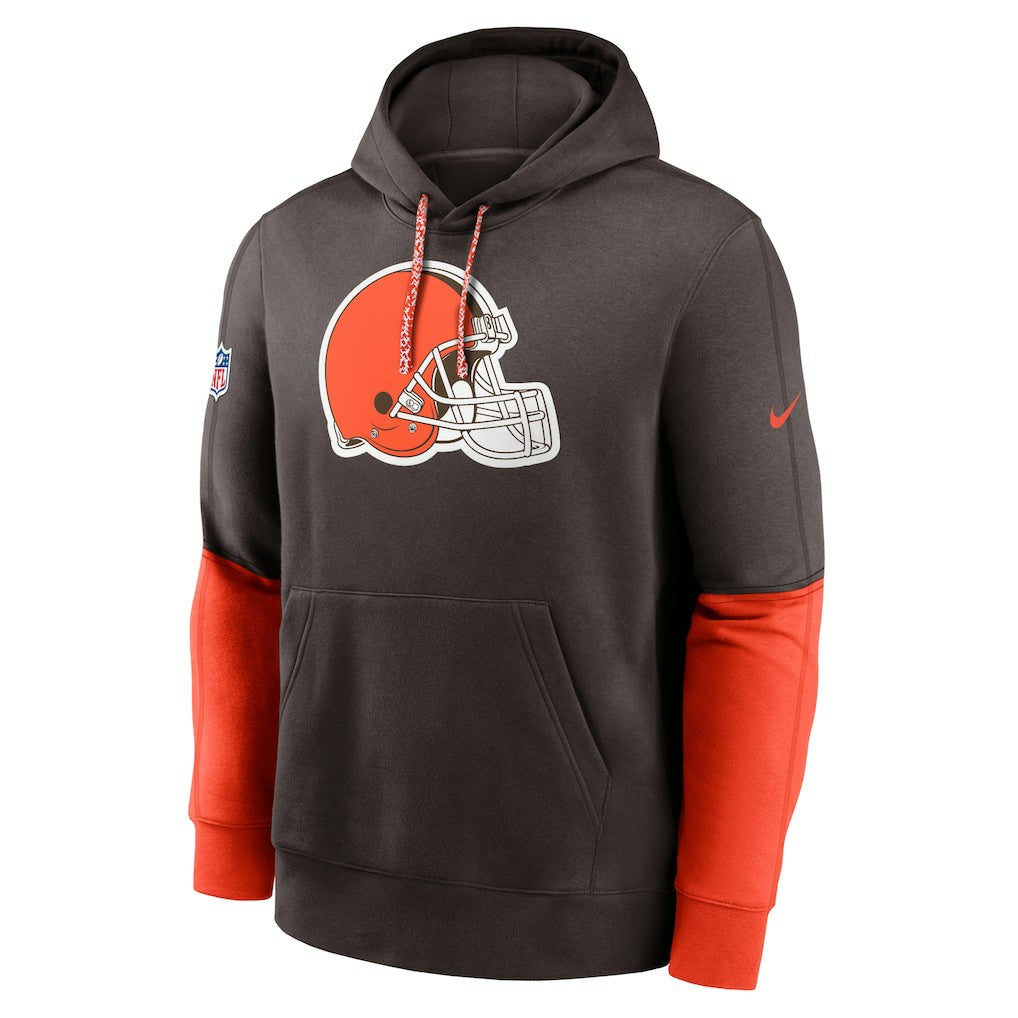 Cleveland Browns 2024 Sideline Club Pullover Hoodie Brown | Nike for Sale
