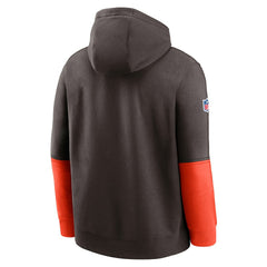 Cleveland Browns 2024 Sideline Club Pullover Hoodie Brown | Nike for Sale
