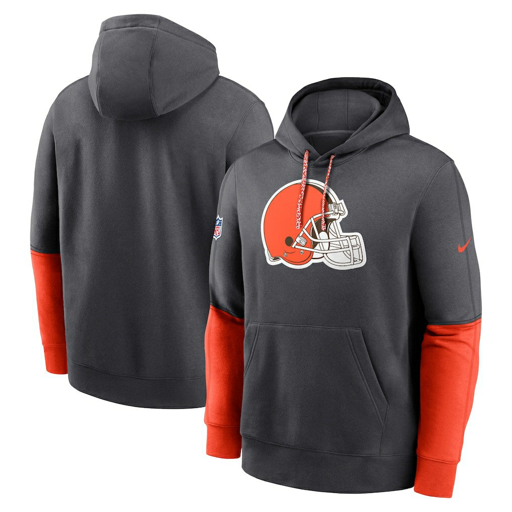 Cleveland Browns 2024 Sideline Club Pullover Hoodie Anthracite | Nike for Sale