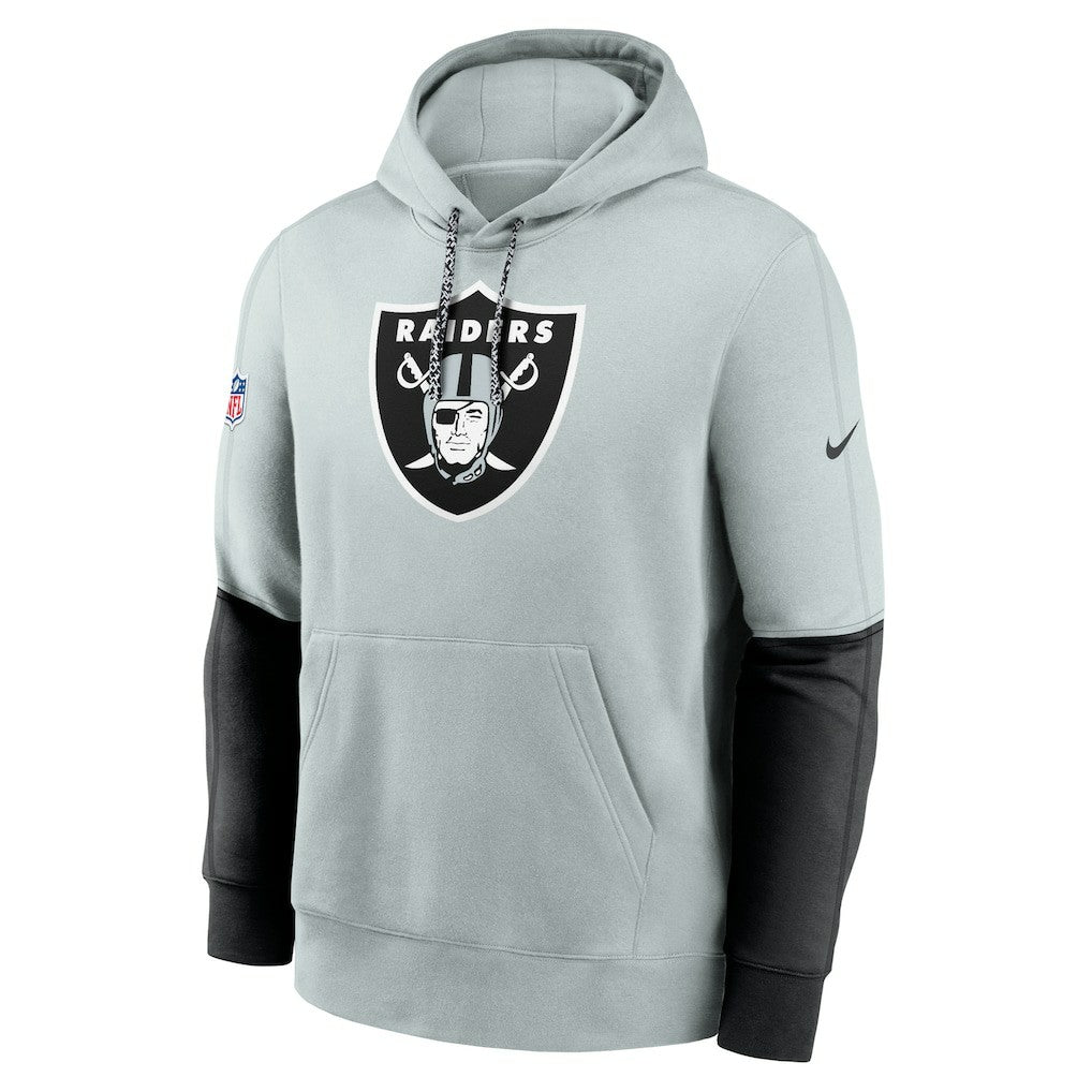 Las Vegas Raiders 2024 Sideline Club Pullover Hoodie Silver | Nike for Sale