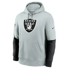 Las Vegas Raiders 2024 Sideline Club Pullover Hoodie Silver | Nike for Sale
