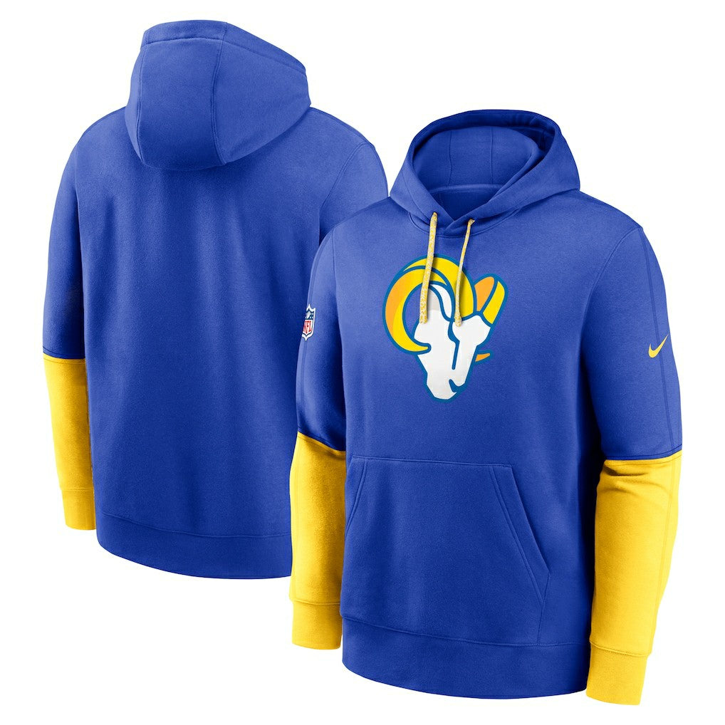 Los Angeles Rams 2024 Sideline Club Pullover Hoodie Royal | Nike for Sale