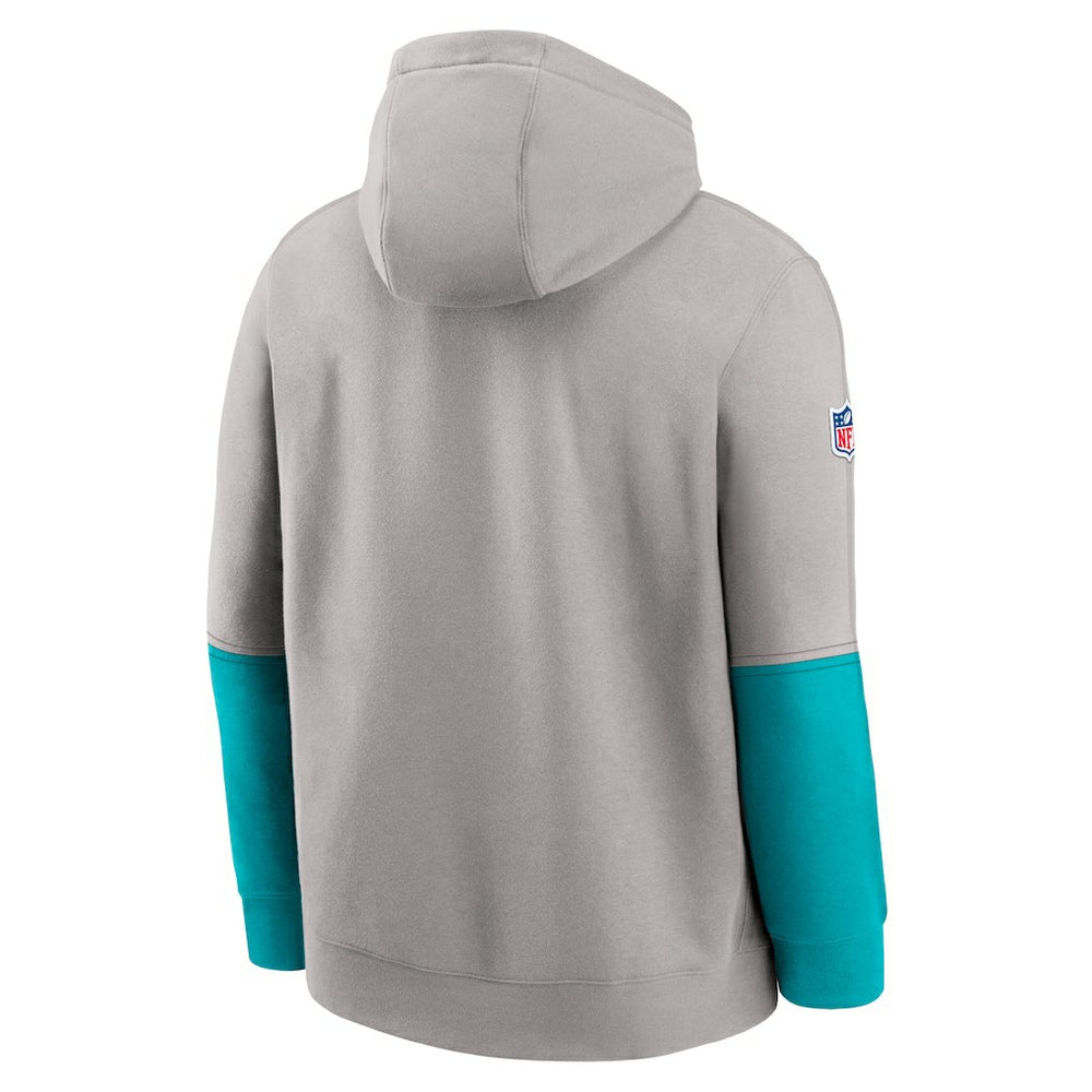 Miami Dolphins 2024 Sideline Club Pullover Hoodie Gray | Nike for Sale
