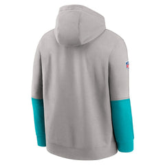 Miami Dolphins 2024 Sideline Club Pullover Hoodie Gray | Nike for Sale