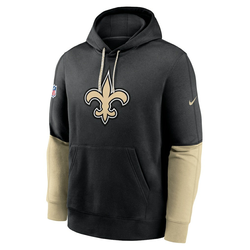 New Orleans Saints 2024 Sideline Club Pullover Hoodie Black | Nike for Sale