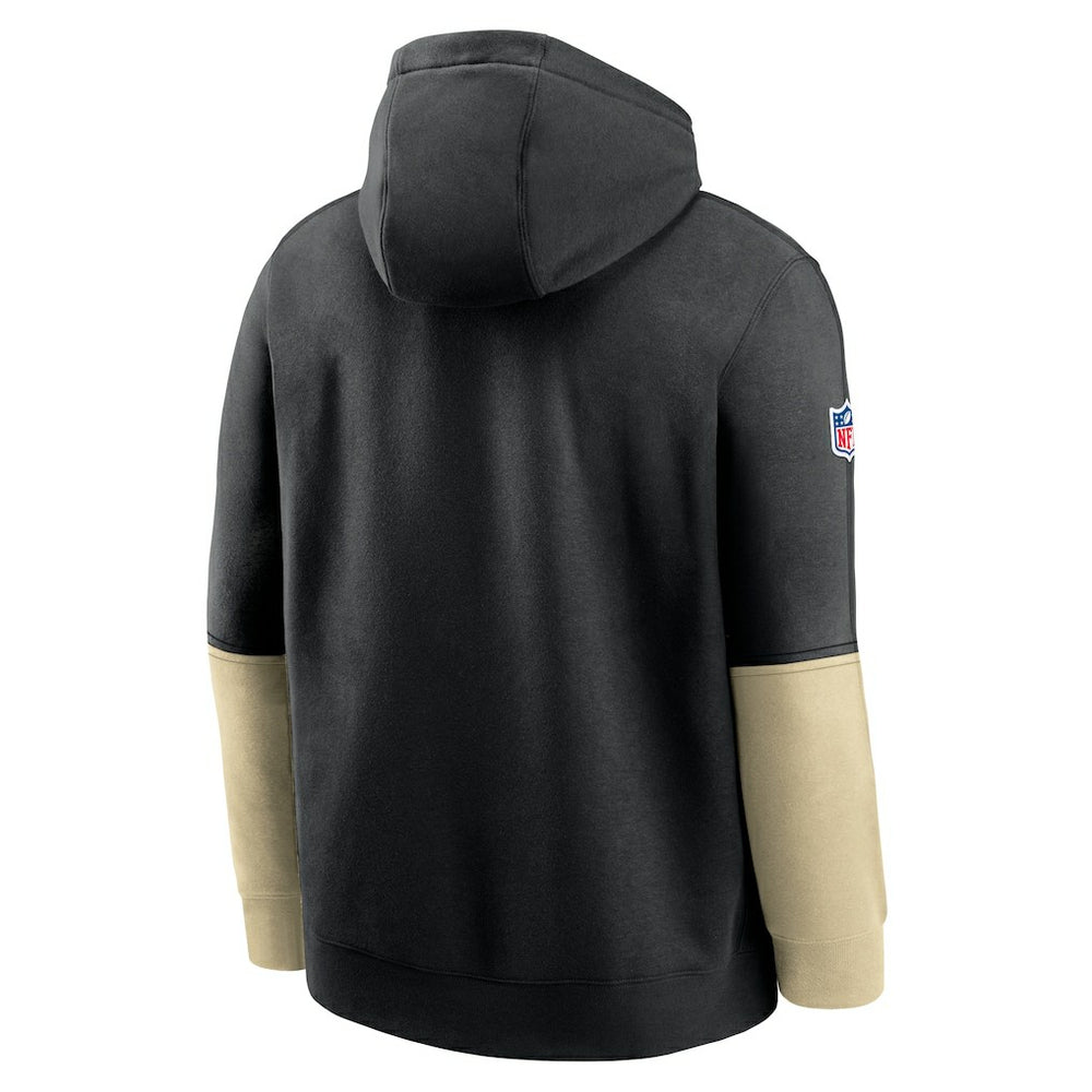 New Orleans Saints 2024 Sideline Club Pullover Hoodie Black | Nike for Sale