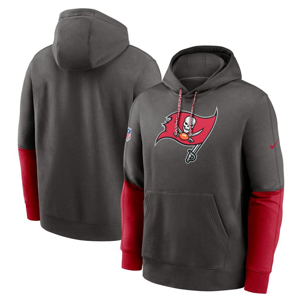 Tampa Bay Buccaneers 2024 Sideline Club Pullover Hoodie Pewter | Nike for Sale