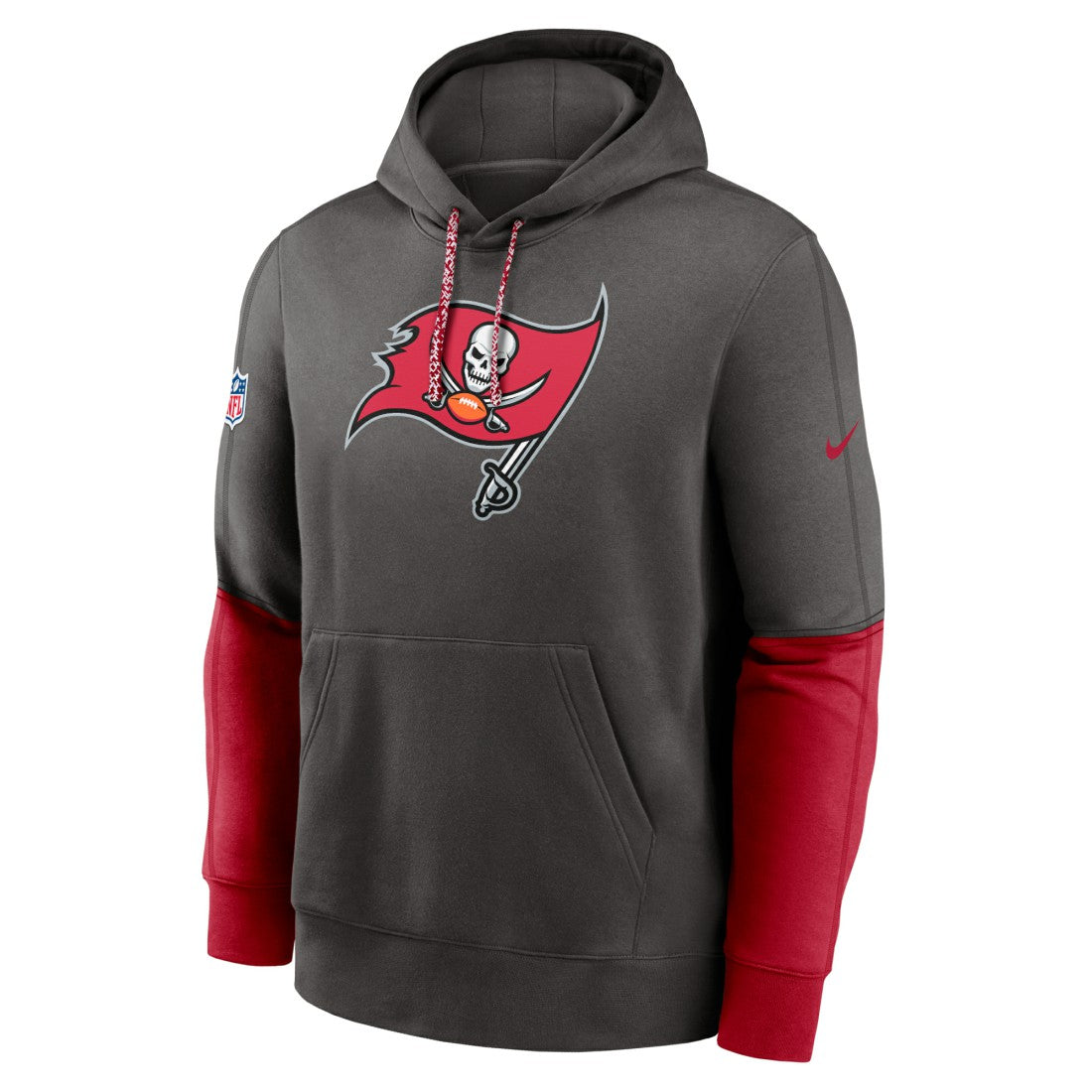 Tampa Bay Buccaneers 2024 Sideline Club Pullover Hoodie Pewter | Nike for Sale