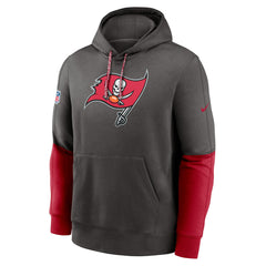 Tampa Bay Buccaneers 2024 Sideline Club Pullover Hoodie Pewter | Nike for Sale