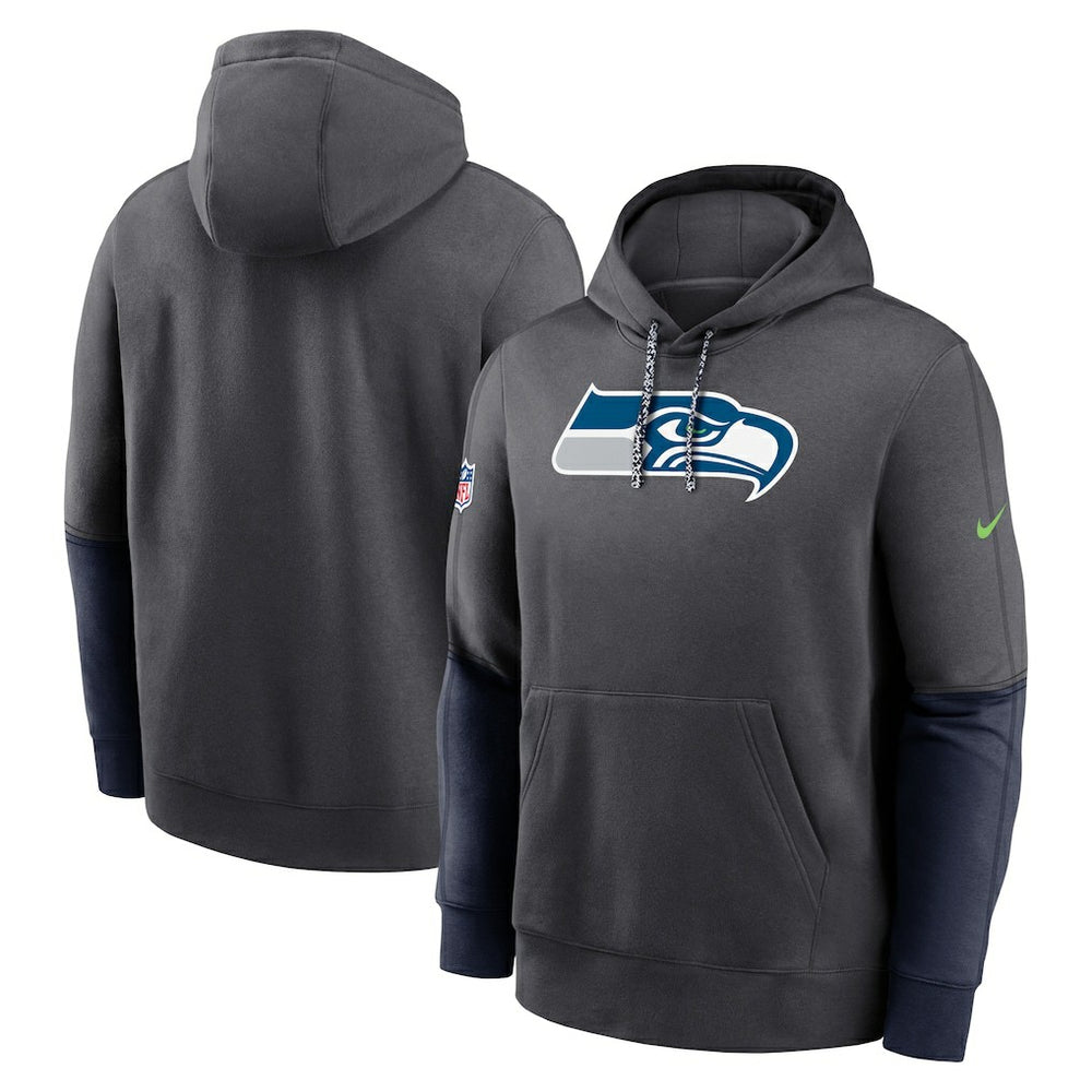 Seattle Seahawks 2024 Sideline Club Pullover Hoodie Anthracite | Nike for Sale