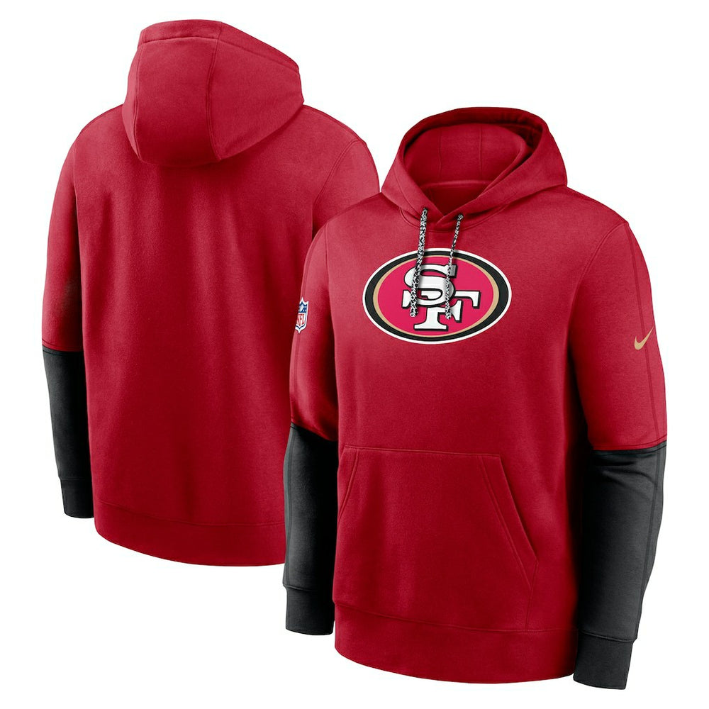 San Francisco 49ers 2024 Sideline Club Pullover Hoodie Scarlet | Nike for Sale