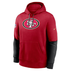San Francisco 49ers 2024 Sideline Club Pullover Hoodie Scarlet | Nike for Sale