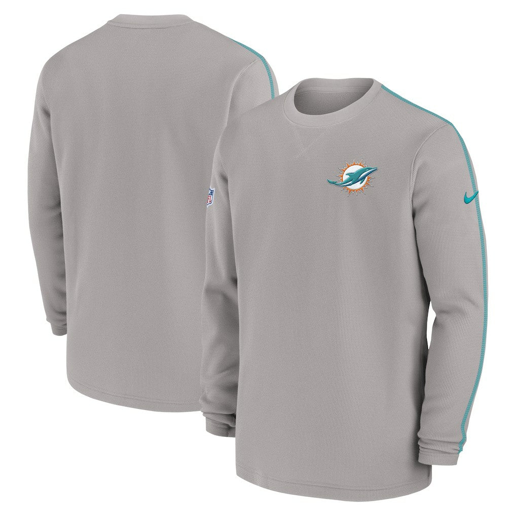 Miami Dolphins 2024 Sideline Coaches Long Sleeve Top Gray | Nike for Sale