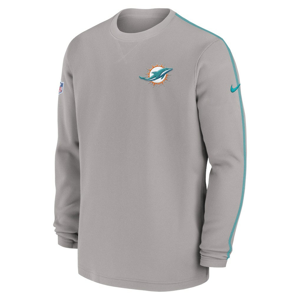 Miami Dolphins 2024 Sideline Coaches Long Sleeve Top Gray | Nike for Sale
