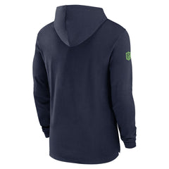 Seattle Seahawks 2024/25 Sideline Performance Long Sleeve Hoodie T-Shirt College Navy | Nike for Sale