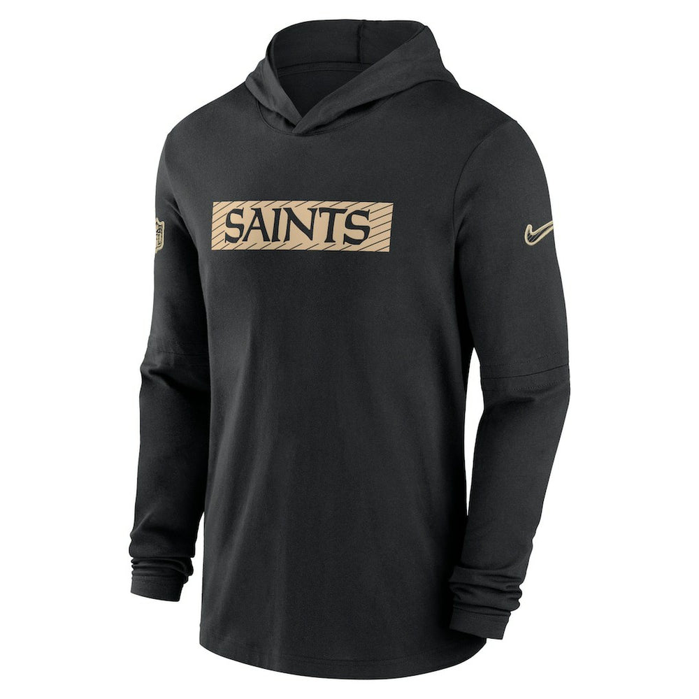 New Orleans Saints 2024/25 Sideline Performance Long Sleeve Hoodie T-Shirt Black | Nike for Sale
