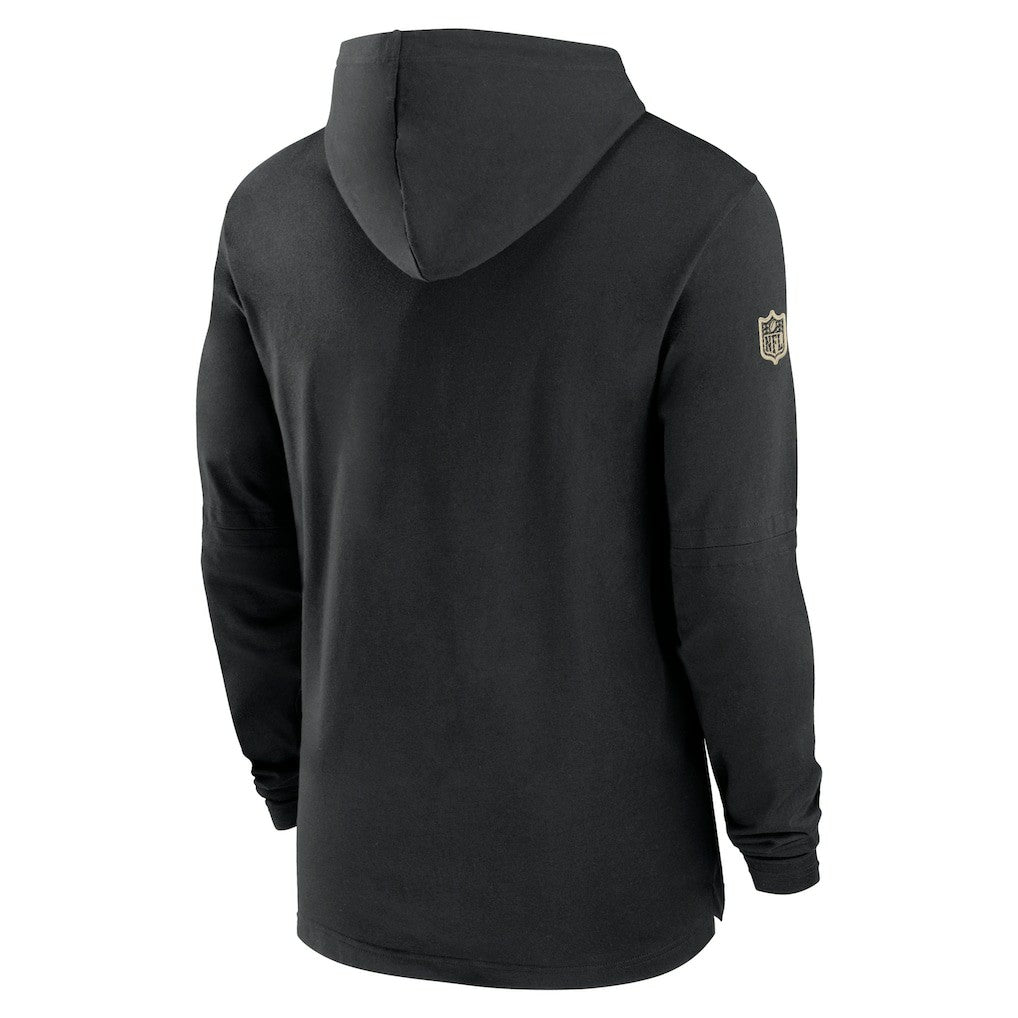 New Orleans Saints 2024/25 Sideline Performance Long Sleeve Hoodie T-Shirt Black | Nike for Sale