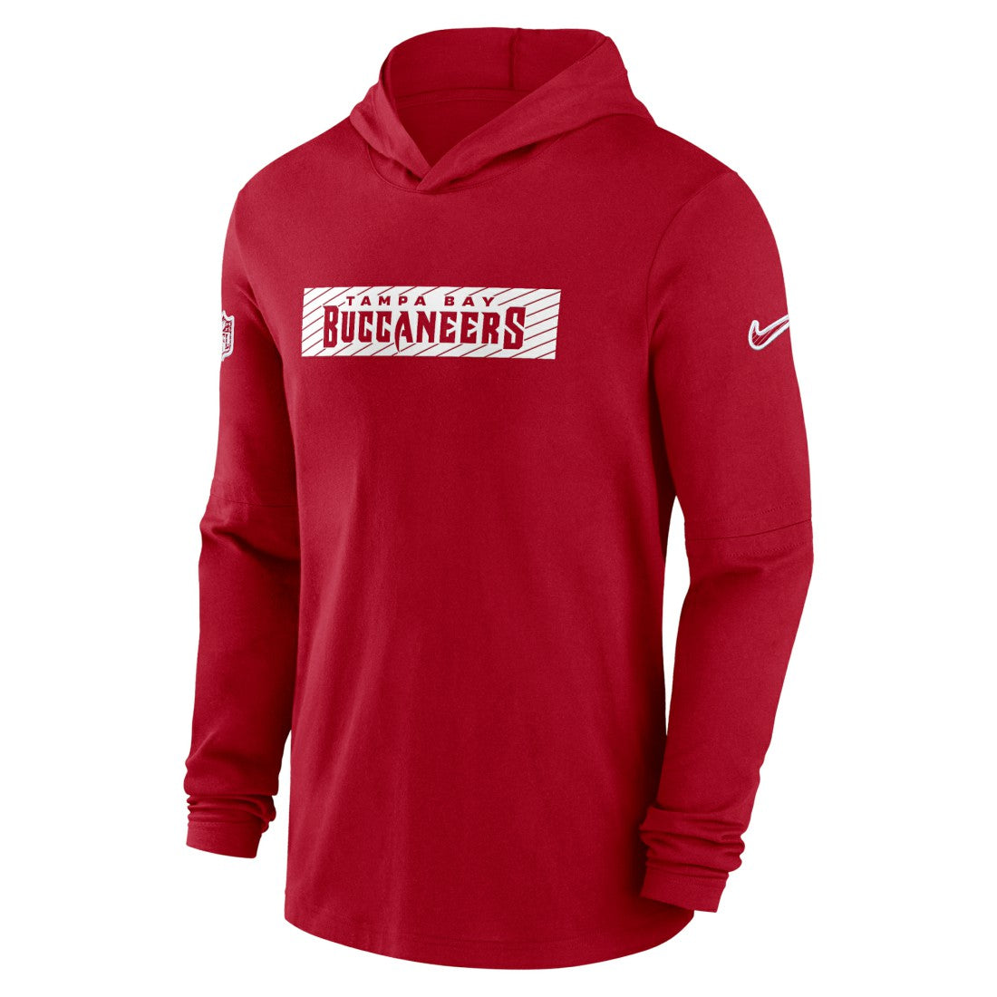 Tampa Bay Buccaneers 2024/25 Sideline Performance Long Sleeve Hoodie T-Shirt Red | Nike for Sale