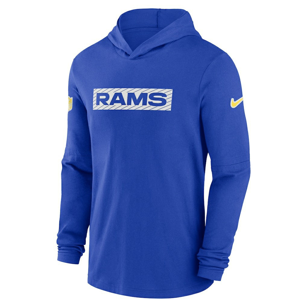 Los Angeles Rams 2024/25 Sideline Performance Long Sleeve Hoodie T-Shirt Royal | Nike for Sale