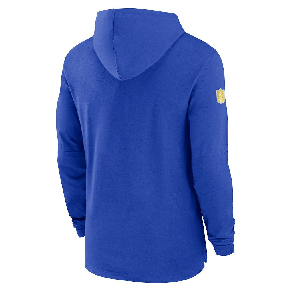 Los Angeles Rams 2024/25 Sideline Performance Long Sleeve Hoodie T-Shirt Royal | Nike for Sale