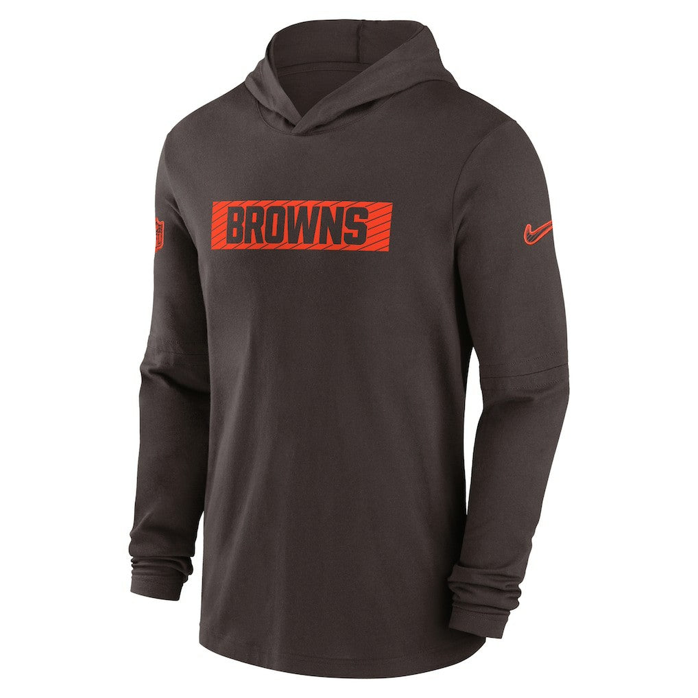 Cleveland Browns 2024/25 Sideline Performance Long Sleeve Hoodie T-Shirt Brown | Nike for Sale