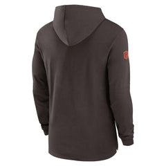 Cleveland Browns 2024/25 Sideline Performance Long Sleeve Hoodie T-Shirt Brown | Nike for Sale