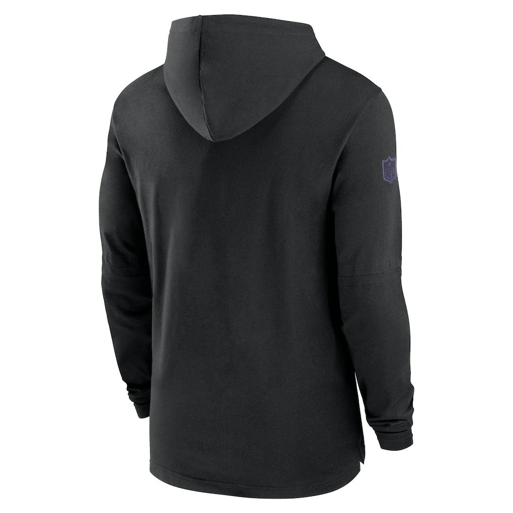Baltimore Ravens 2024/25 Sideline Performance Long Sleeve Hoodie T-Shirt Black | Nike for Sale