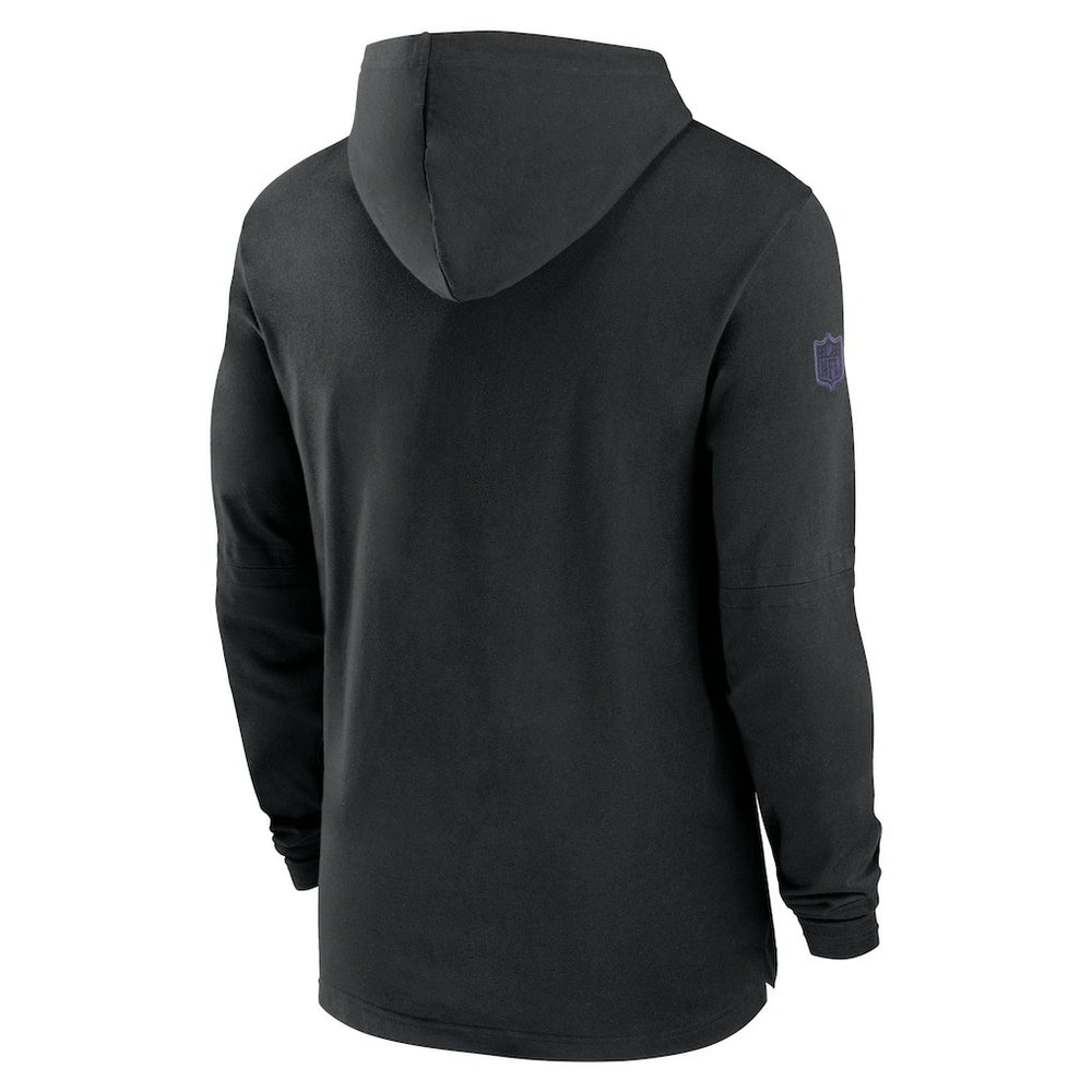 Baltimore Ravens 2024/25 Sideline Performance Long Sleeve Hoodie T-Shirt Black | Nike for Sale