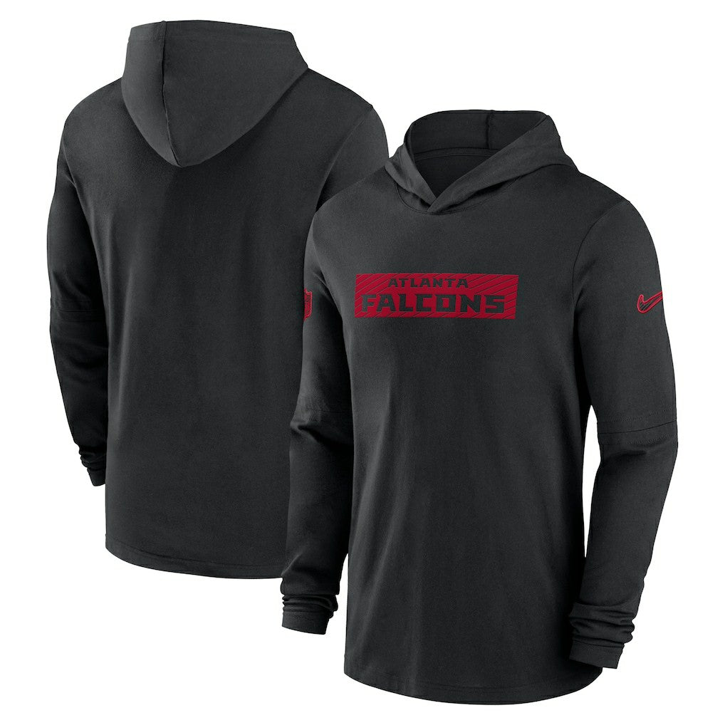 Atlanta Falcons 2024/25 Sideline Performance Long Sleeve Hoodie T-Shirt Black | Nike for Sale