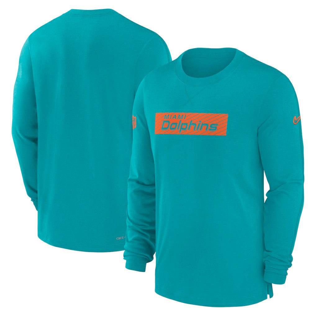 Miami Dolphins Sideline Player Performance Long Sleeve T-Shirt Aqua | Nike for Sale