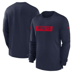 New England Patriots Sideline Player Performance Long Sleeve T-Shirt Navy | Nike for Sale