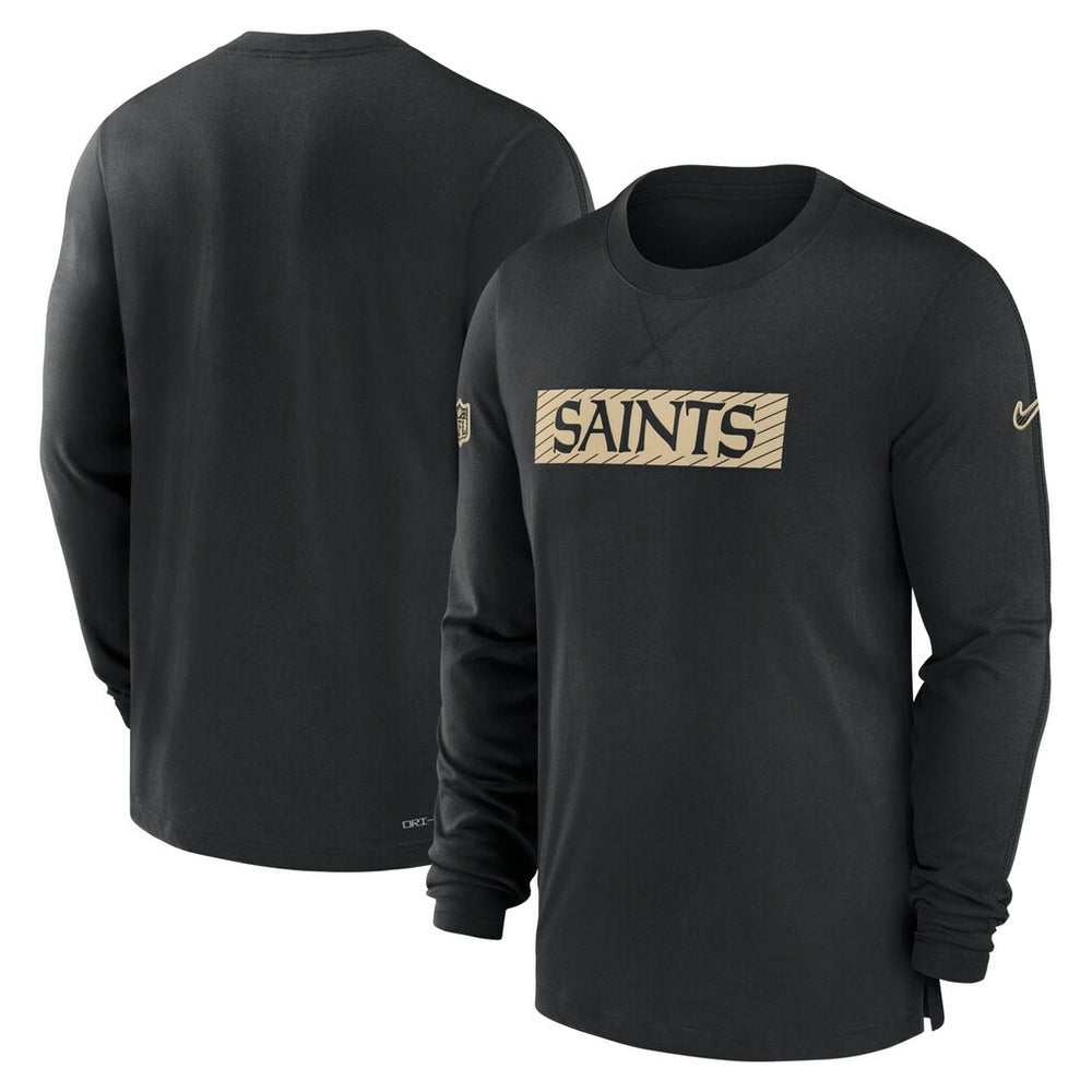 New Orleans Saints Sideline Player Performance Long Sleeve T-Shirt Black | Nike for Sale