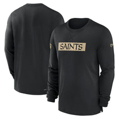 New Orleans Saints Sideline Player Performance Long Sleeve T-Shirt Black | Nike for Sale