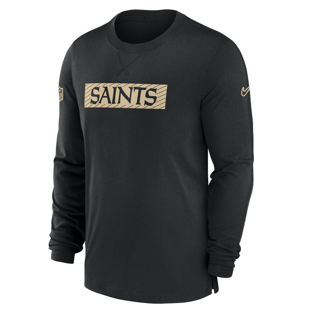 New Orleans Saints Sideline Player Performance Long Sleeve T-Shirt Black | Nike for Sale