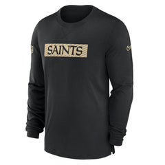 New Orleans Saints Sideline Player Performance Long Sleeve T-Shirt Black | Nike for Sale