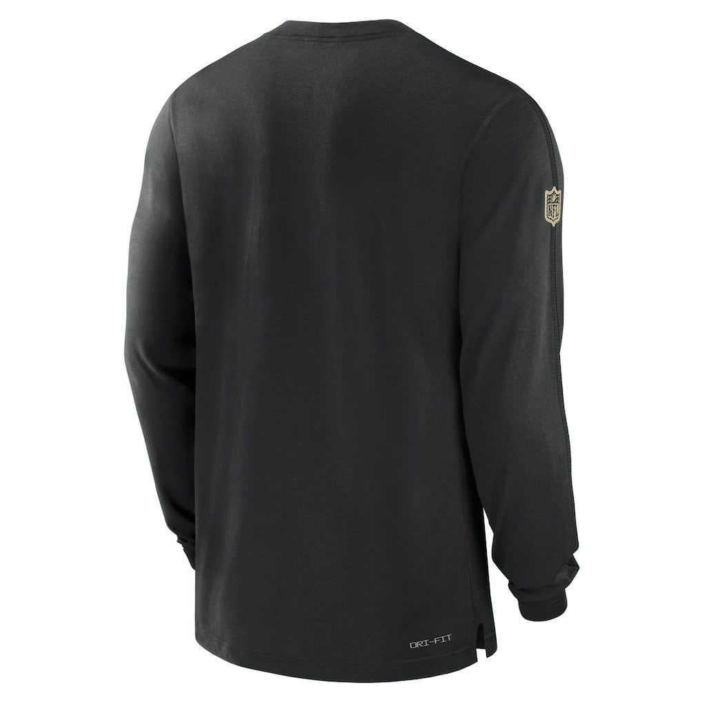 New Orleans Saints Sideline Player Performance Long Sleeve T-Shirt Black | Nike for Sale