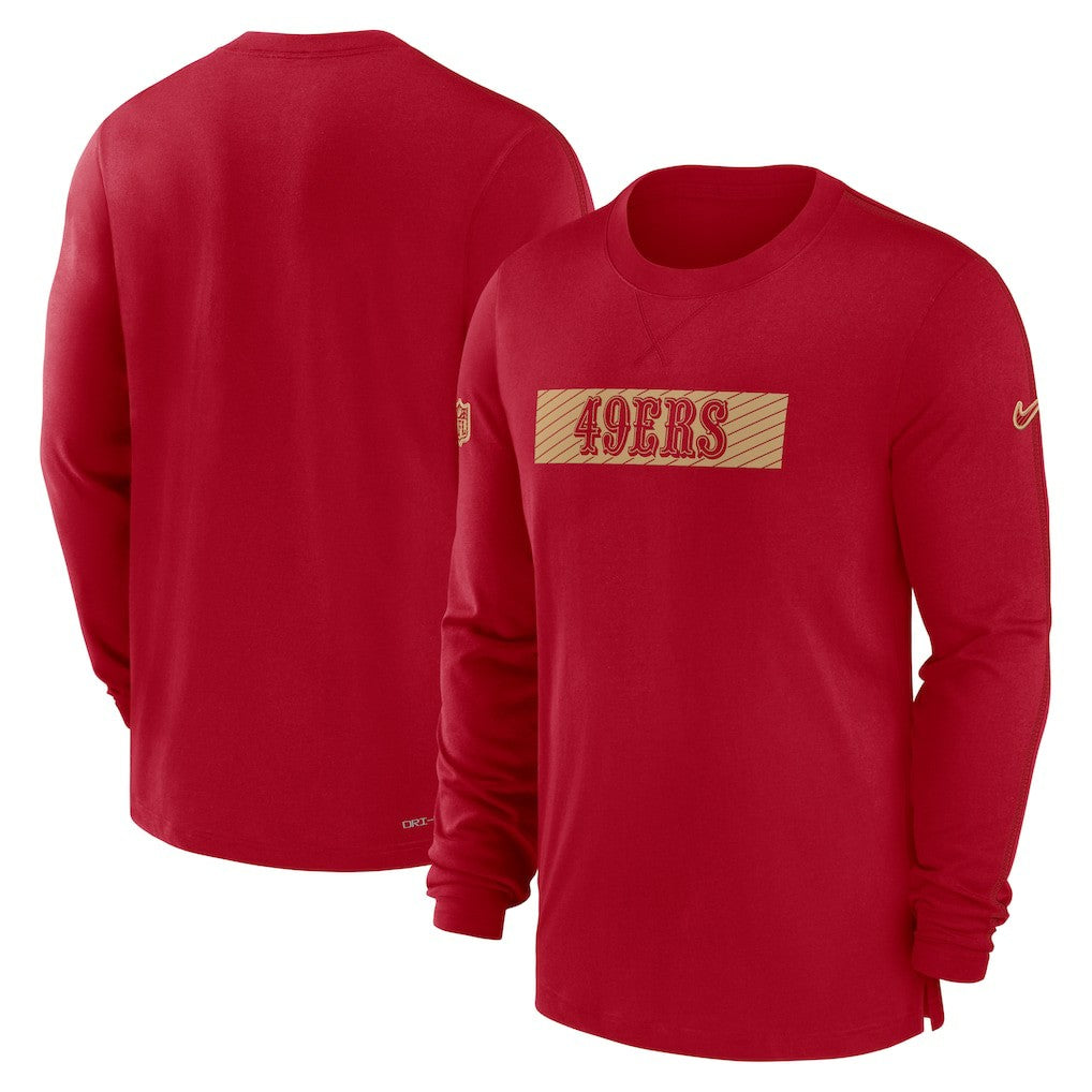San Francisco 49ers Sideline Player Performance Long Sleeve T-Shirt Scarlet | Nike for Sale