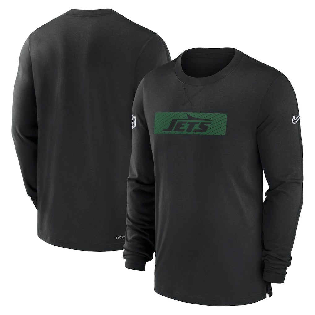 New York Jets Sideline Player Performance Long Sleeve T-Shirt Black | Nike for Sale