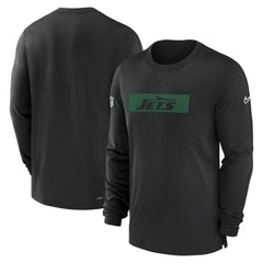 New York Jets Sideline Player Performance Long Sleeve T-Shirt Black | Nike for Sale