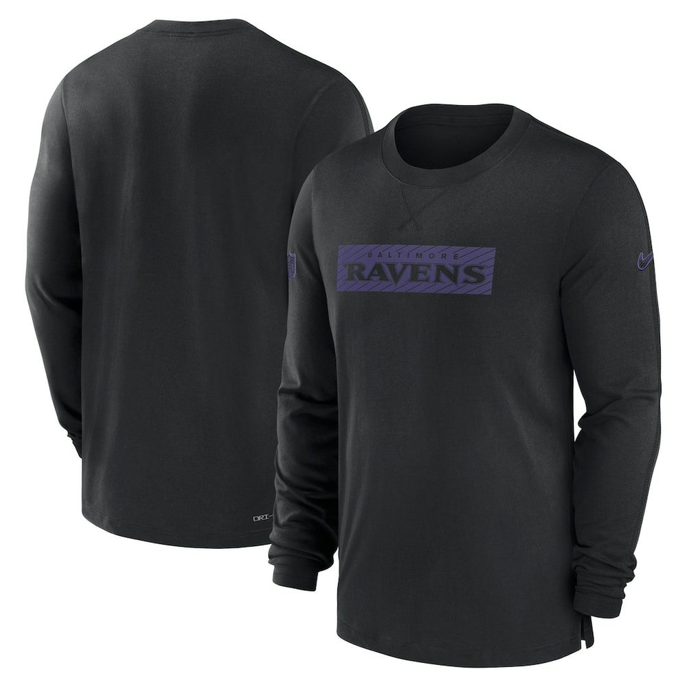 Baltimore Ravens Sideline Player Performance Long Sleeve T-Shirt Black | Nike for Sale