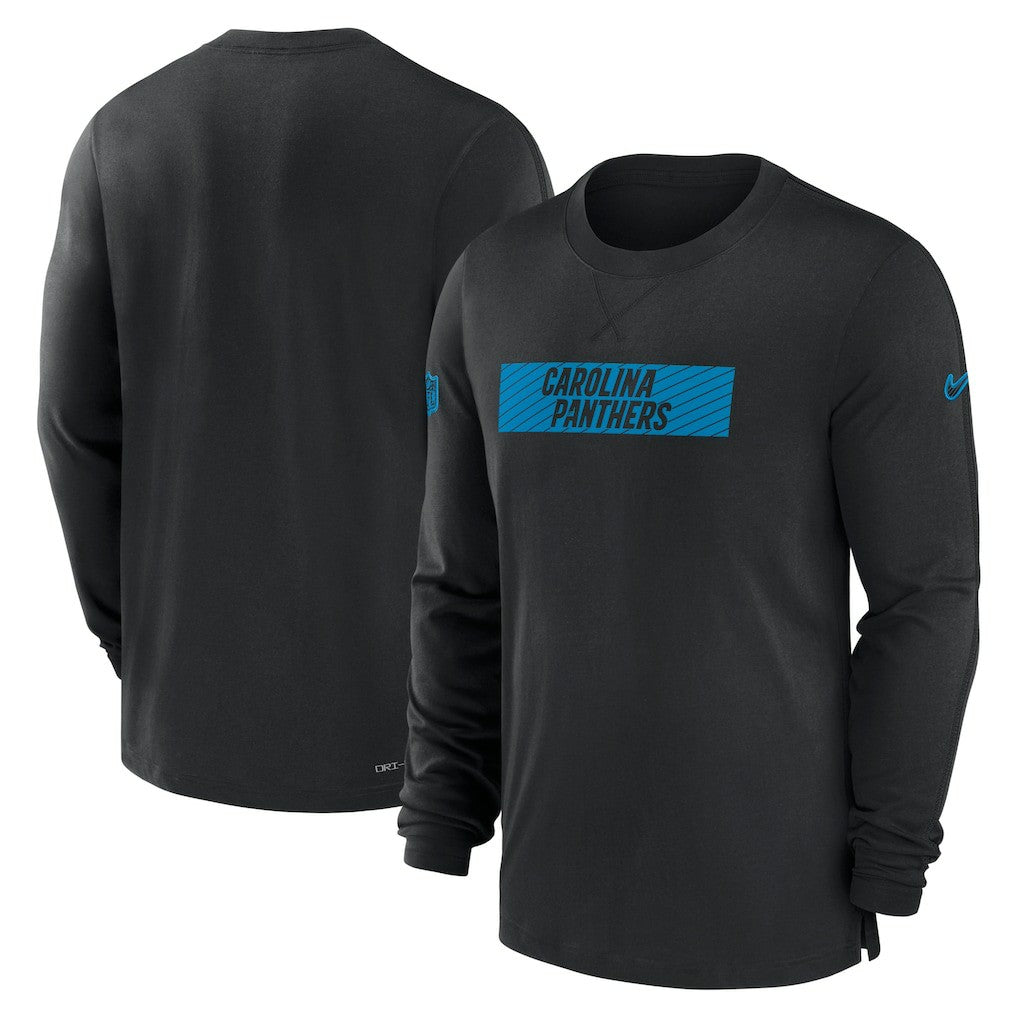 Carolina Panthers Sideline Player Performance Long Sleeve T-Shirt Black | Nike for Sale