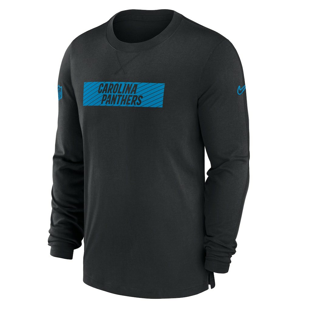 Carolina Panthers Sideline Player Performance Long Sleeve T-Shirt Black | Nike for Sale
