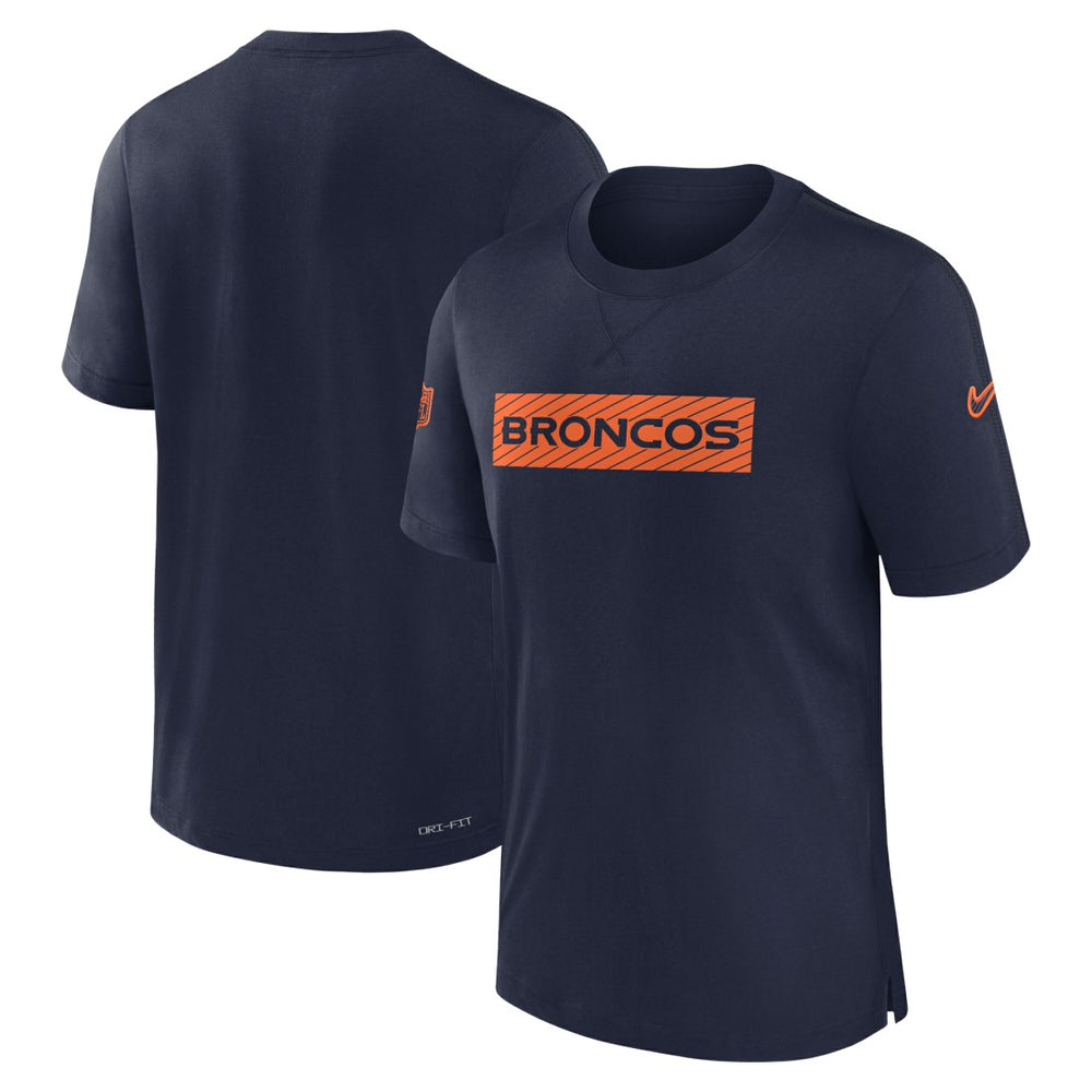 Denver Broncos Sideline Player Performance T-Shirt Navy | Nike for Sale