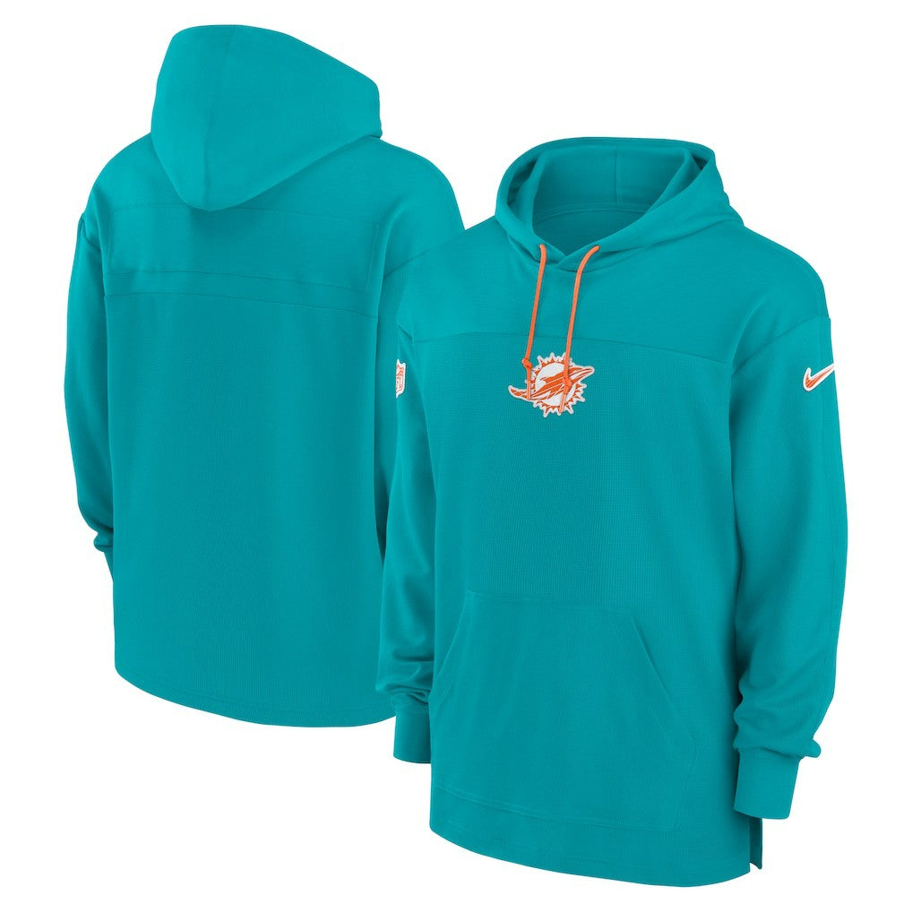 Miami Dolphins Sideline Jersey Performance Pullover Hoodie Aqua | Nike for Sale