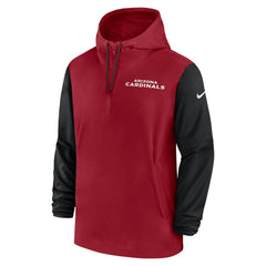 Arizona Cardinals 2024/25 Sideline Pre-Game Player 1/2-Zip Hoodie Jacket Cardinal/Black | Nike for Sale