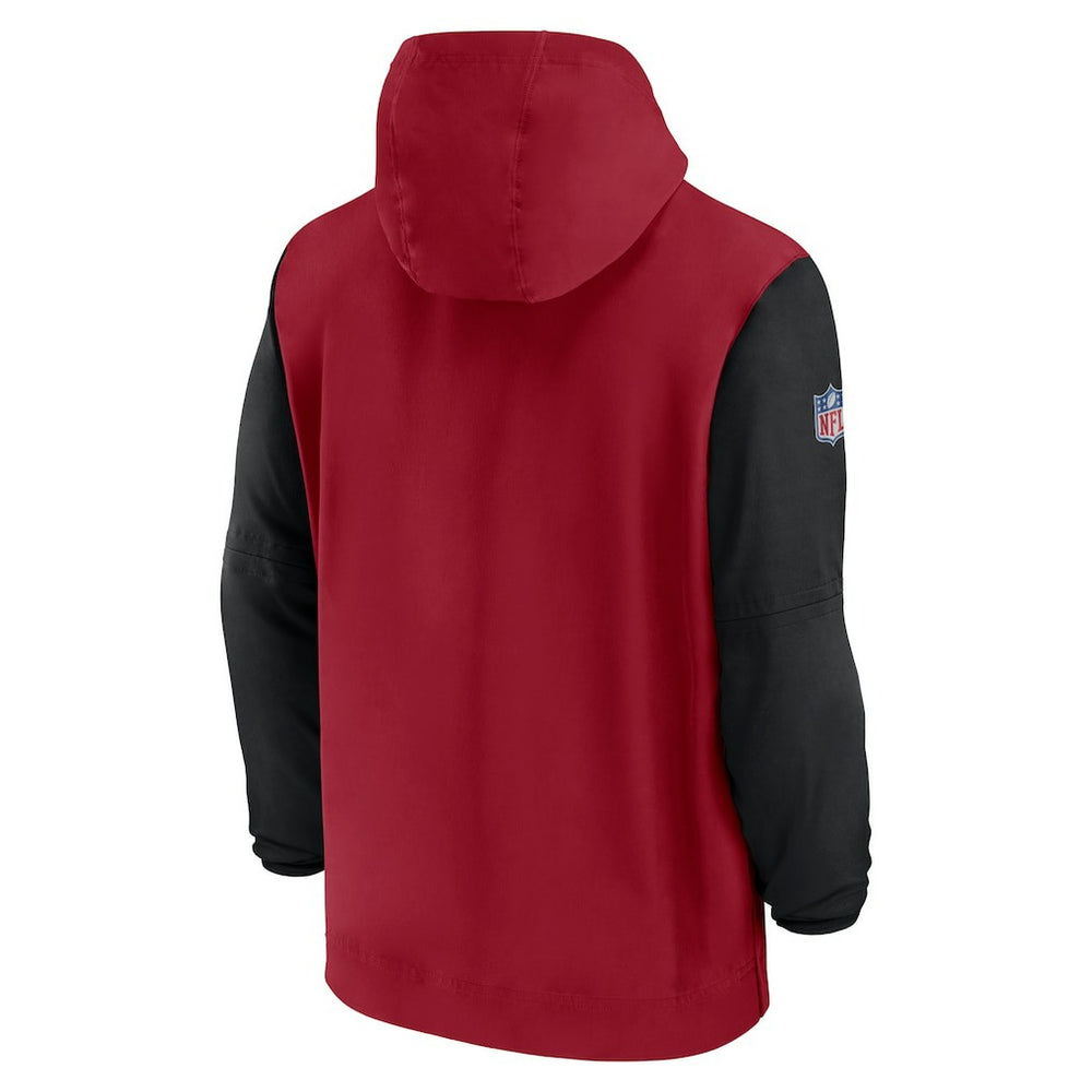 Arizona Cardinals 2024/25 Sideline Pre-Game Player 1/2-Zip Hoodie Jacket Cardinal/Black | Nike for Sale