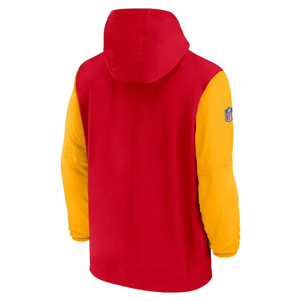 Kansas City Chiefs 2024/25 Sideline Pre-Game Player 1/2-Zip Hoodie Jacket Red/Gold | Nike for Sale