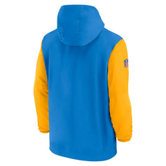 Los Angeles Chargers 2024/25 Sideline Pre-Game Player 1/2-Zip Hoodie Jacket Powder Blue/Gold | Nike for Sale